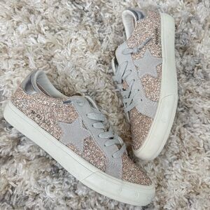 Vintage Havana Rose Gold Glitter Star Sneakers